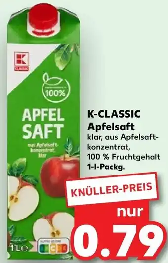 Kaufland K-CLASSIC Apfelsaft 1 L Packg. Angebot