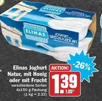 Hit Elinas Joghurt Natur, Mit Honig Oder Mit Frucht Angebot