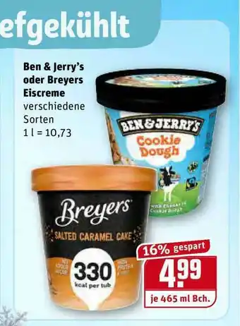 REWE Kaufpark Ben & Jerry's Oder Breyers Eiscreme Angebot