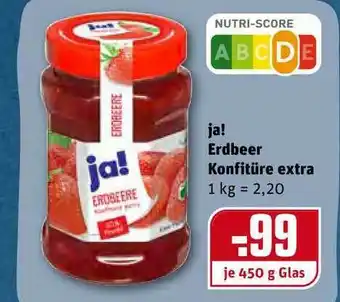 REWE Kaufpark Ja! Erdbeer Konfitüre Extra Angebot