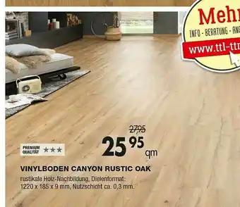 TTL Vinylboden Canyon Rustic Oak Angebot