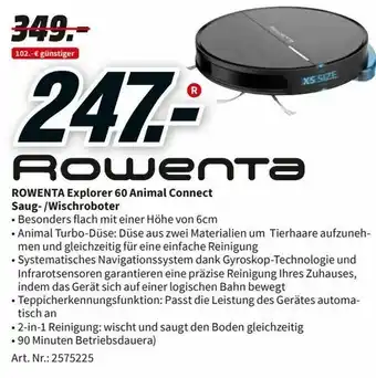 MediaMarkt Rowenta Explorer 60 Animal Connect Saug/Wischroboter Angebot