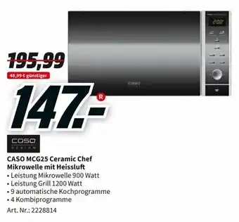 MediaMarkt Caso MCG25 Ceramic Chef Mikrowelle mit Heissluft Angebot