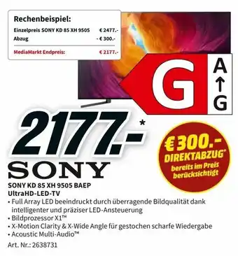 MediaMarkt Sony KD 85 XH 9505 BAEP UltraHD LED TV Angebot