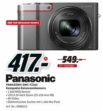 MediaMarkt Panasonic DMC-TZ101 Kompakte Reisezoomkamera Angebot