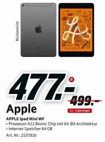 MediaMarkt Apple Ipad Mini WF Angebot