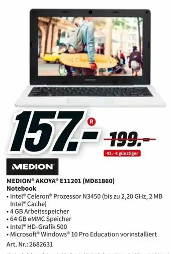 MediaMarkt Medion Akoya E11201 (MD61860) Notebook Angebot