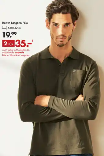 Galeria Herren Langarm Polo Angebot