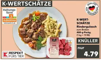 Kaufland K-WERT-SCHÄTZE Rindergulasch 400-g-Packg. Angebot