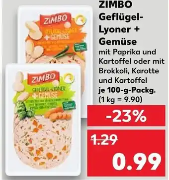 Kaufland ZIMBO Geflügel Lyoner + Gemüse 100 g Packg. Angebot