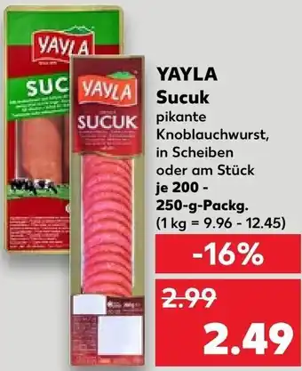 Kaufland YAYLA Sucuk 200-250 g Packg. Angebot