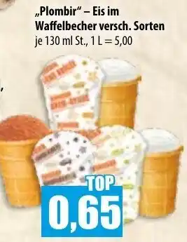 Mix Markt ,,Plombir" Eis im Waffelbecher 130 ml St. Angebot