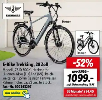 Lidl ZUNDAPP E-Bike Trekking, 28 Zoll ,,Z810 700c" Angebot