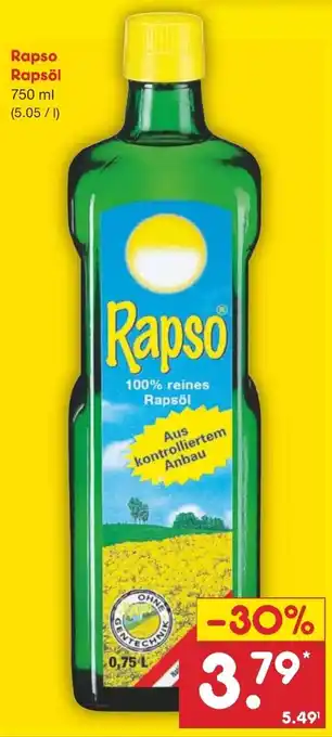 Netto Marken-Discount Rapso Rapsöl 750 ml Angebot