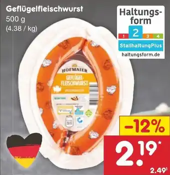 Netto Marken-Discount Geflügelfleischwurst 500 g Angebot