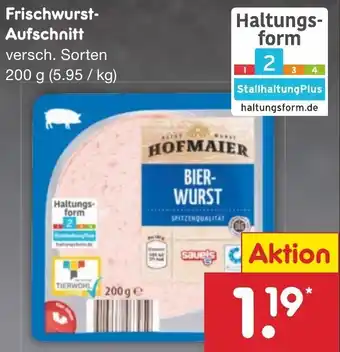 Netto Marken-Discount HOFMAIER Frischwurst-Aufschnitt 200 g Angebot