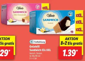 Lidl Gelatelli Sandwich-Eis XXL 1 Liter Angebot