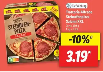 Lidl Trattoria Alfredo Steinofenpizza Salami XXL 4 x 350 g Angebot