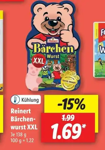 Lidl Reinert Bärchenwurst XXL 100 g Angebot