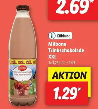Lidl Milbona Trinkschokolade XXL 1 Liter Angebot