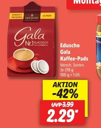 Lidl Eduscho Gala Kaffee-Pads 218 g Angebot