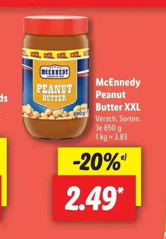 Lidl McEnnedy Peanut Butter XXL 650 g Angebot