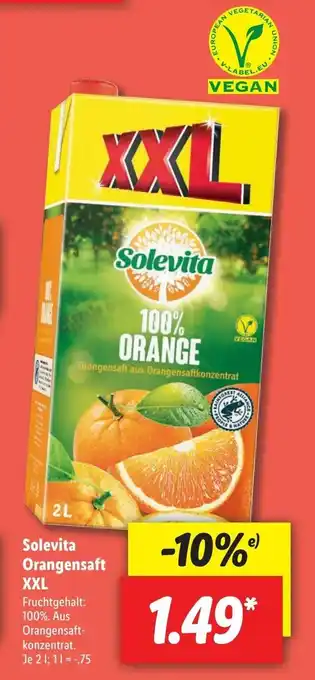 Lidl Solevita Orangensaft XXL 1 Liter Angebot