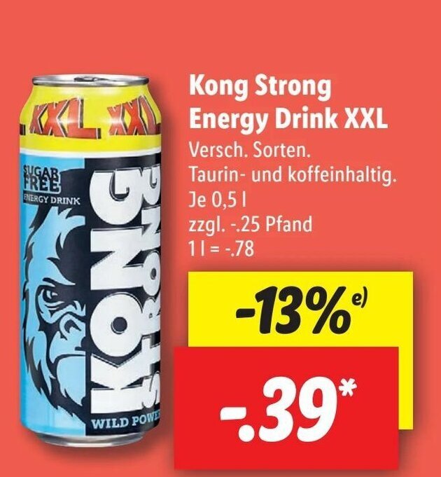 Kong Strong Energy Drink XXL1 Liter Angebot bei Lidl