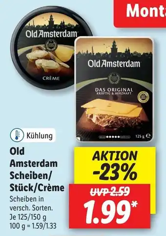 Lidl Old Amsterdam Scheiben/ Stuck/ Creme 100 g Angebot