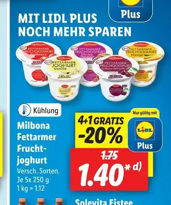 Lidl Milbona Fettarmer Fruchtjohurt 1 kg Angebot