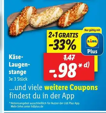 Lidl Kase Laugenstange 3 stuck Angebot