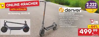 Netto Marken-Discount denver DONAR E-Scooter 10" Angebot