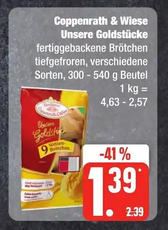 Edeka Frischemarkt Coppenrath & Wiese Unsere Goldstücke fertiggebackene Brötchen tiefgefroren, verschiedene Sorten, 300 - 540 g Angebot