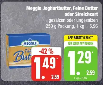 Edeka Frischemarkt Meggle Joghurtbutter, Feine Butter oder Streichzart 250g Angebot