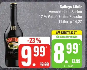 Edeka Frischemarkt Baileys Likör verschiedene Sorten 17 % Vol., 0,7 Liter Angebot