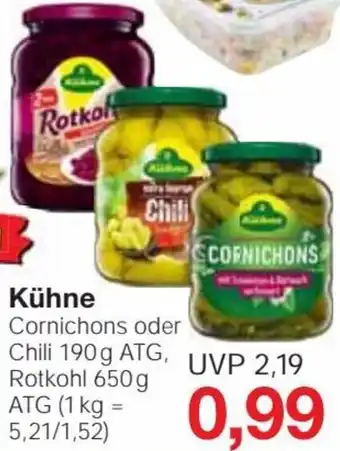 Jawoll Kühne Cornichons oder Chili Angebot