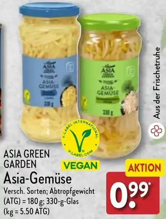 Aldi Nord ASIA GREEN GARDEN Asia-Gemüse 330 g Glas Angebot