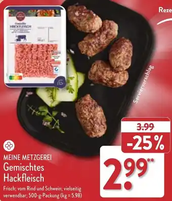 Aldi Nord MEINE METZGEREI Gemischtes Hackfleisch 500 g Packung Angebot