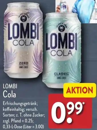 Aldi Nord LOMBI Cola 0,33 L Dose Angebot