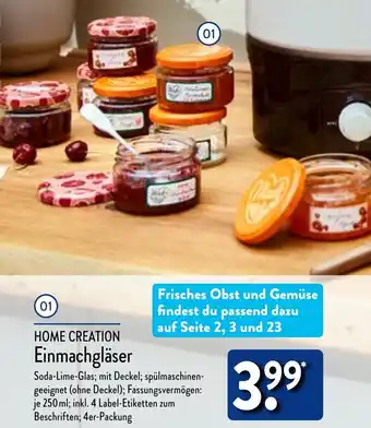 Aldi Nord HOME CREATION Einmachgläser Angebot