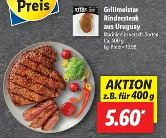 Lidl Grillmeister rinderstak aus uruguay 400g Angebot