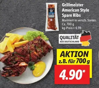 Lidl Grillmeister american style spare ribs 700g Angebot