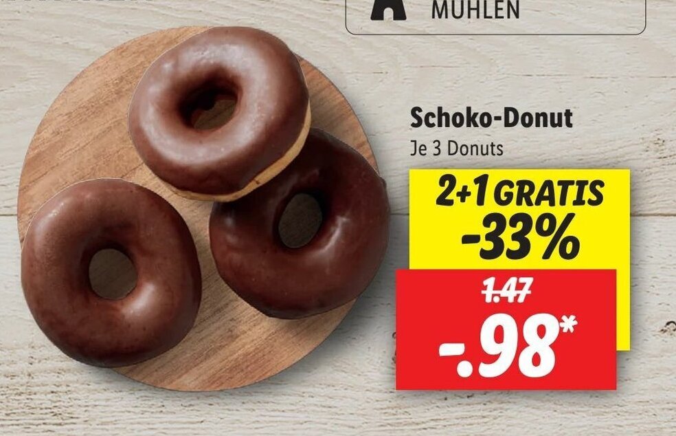 Schoko donut Angebot bei Lidl