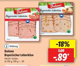 Lidl Dulano bayerischer leberkase  100g Angebot