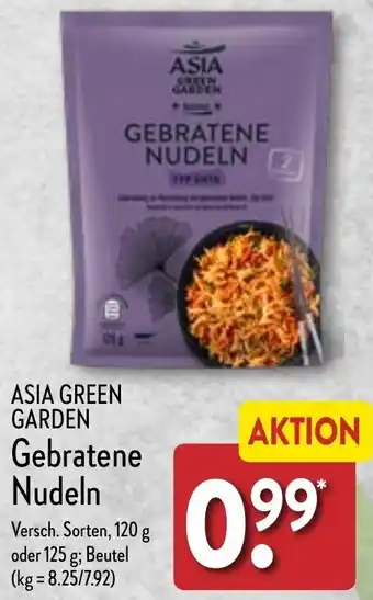 Aldi Nord ASIA GREEN GARDEN Gebratene Nudeln 120 g oder 125 g Angebot