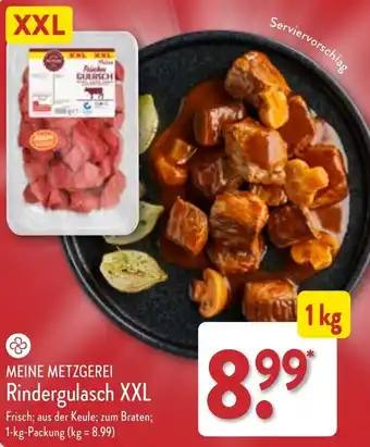 Aldi Nord MEINE METZGEREI Rindergulasch XXL 1 kg Angebot