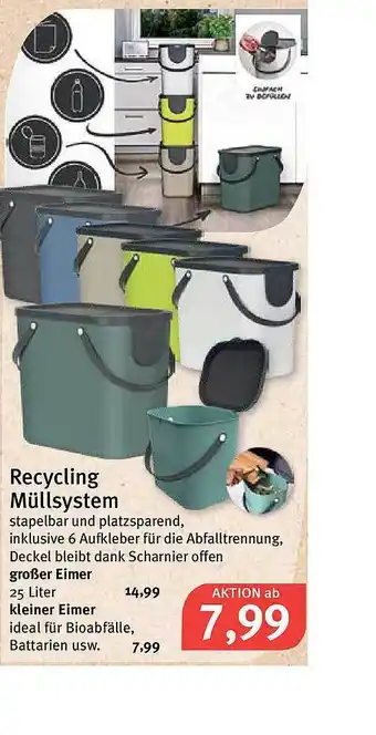 Feneberg Recycling Müllsystem Angebot