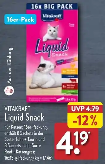 Aldi Nord VITAKRAFT Liquid Snack 16x15g Packung Angebot