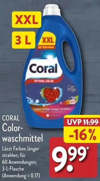 Aldi Nord CORAL Colorwaschmittel 3 L Angebot