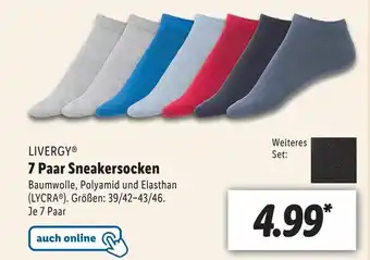 Lidl Livergy 7 paar sneakersocken Angebot